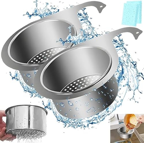 Siebkorb Spüle Edelstahl, 2 Pcs Sieb für Spülbecken, Siebkorb aus Edelstahl in Schwanenform für die Spüle, Abflusskorb Spülbecken, Abflusssieb Küchenspüle, Sieb Spüle Küche Waschbecken