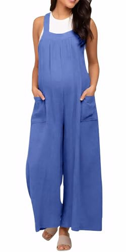 FEOYA Pregnancy Wide Leg Jumpsuit Maternity Baggy Loose Dungarees Casual Overalls Rompers Long Pants