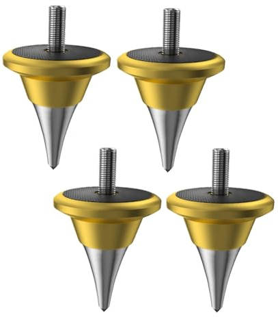 Kznifmk Piedi di Punta Isolamento Altoparlante Cono Ammortizzatore per Platino Vinile Audio HiFi, Registratore AMP M6 Dorato
