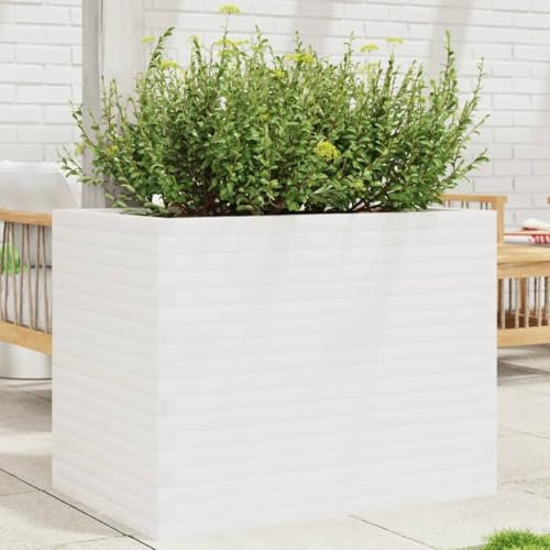 Xichuzi Pflanzkübel Weiß 90x60x68,5 cm Massivholz Kiefer, Blumentopf Gross, Blumenkasten Balkon, übertopf, Pflanzkasten, Flowerpot, Kräuterbeet Für Die Küche, Vertikalbeet - 3282500
