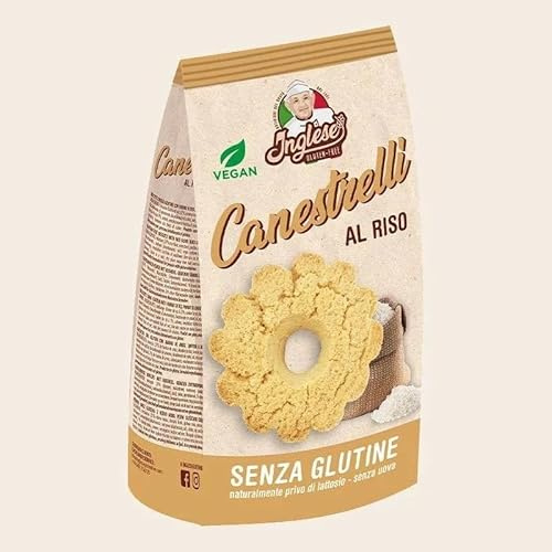 Inglese Canestrelli Al Riso, Biscotti Vegani Senza Glutine, Senza Uova, 300g
