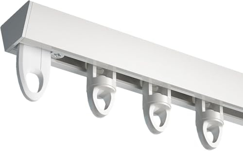 100Cm-500Cm Riel De Techo De Aluminio para Cortina Corredera, Divisor De Habitación, Carril Riel De Cortina Sistemas De Pista De Cortina De Montaje En Techo O Pared con Rodillos B,250cm
