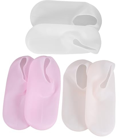 PACKOVE 3paare Silikon-fußabdeckungen Fußpflegesocken Zur Feuchtigkeitsersatz Anti-riss-fußabdeckung Für Salon Und Zuhausebenutzung Schutz Für Fußcremes Und Lotionen