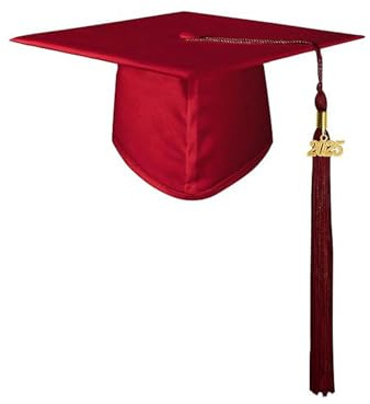 MOVAWAKY Graduation Cap Adult,Mortar-Board Hat Decoration Accessories Set with Tassel Adjustable Adult Unisex Black Dresses for Women Gifts Ceremony