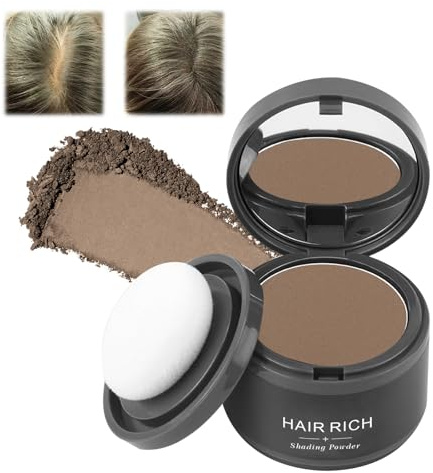 Hairline Powder, Hair Root Dye, Instantly Hair Root Touch Up Concealer, Thin Hair Powder, Windproof and Sweatproof With Mirror and Puff, 4g
