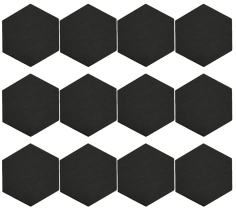 Panneaux acoustiques hexagonaux, 12pcs de haute densité Panneaux absorbants Sound Proof Isolation biseauté de traitement du studio pour Home Studio