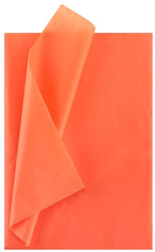 Kesote 60 Hojas Papel de Seda para Envolver 50 x 70 cm Papel para Relleno de Regalos o Manualidades Decorativas para Fiestas Infantiles Halloween, Naranja