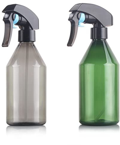 NIYANGLE Botella Pulverizadora de Agua de 300ml, Plástico Negro, 2 Piezas