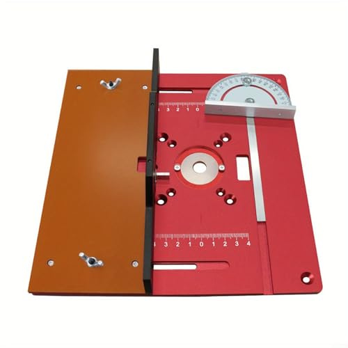 Sileduove 1 Set Aluminium Router Tisch Einsatzplatte Holz Fräsen Flip Board mit Gehrungslehre Führungsset Tischsäge Holzbearbeitung Werkbank für RT0700c Abnehmbarer Schlitzblock (B)