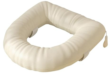 Generic Cubierta de Asiento de Inodoro Acolchada Cojín Universal Adaptable a Cualquier Asiento Material Suave de PU Y EVA Lavable Y Resistente Elevación Ergo, Beige