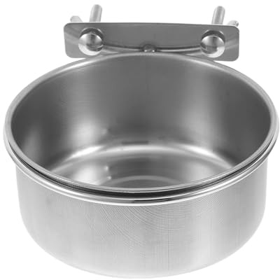 VILLCASE Bol Alimentation Oiseaux Acier Inoxydable Moyen avec Fixation Double Vis Mangeoire pour Perroquets Calopsittes Perruches et Petits Animaux Bol Eau et Nourriture pour Cage