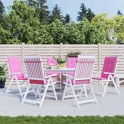Frdhee Sitzauflagen,Hochlehner-Auflagen 6 STK. Rosa Stoff,Computerstuhlkissen für Balkonstühle, Gartenstuhl, Bänke