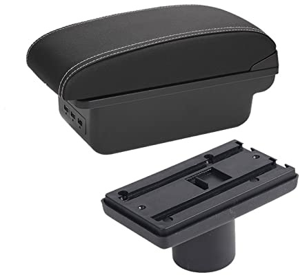 Para Seat Para Ibiza 6j 6L Caja De Reposabrazos De Coche Caja Almacenamiento De Contenido De Tienda Central Con Portavasos Cenicero Productos Con USB(B3 3USB)