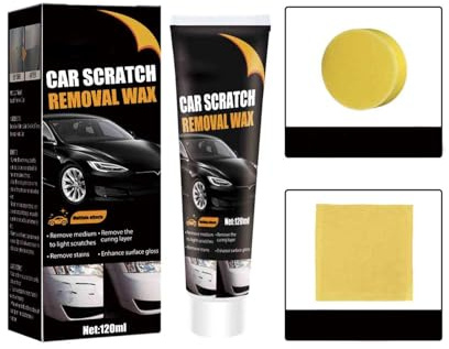 Schneller Kratzer Entferner Auto, 2026 Neu Kratzerentferner für Auto Polieren mit Autopolitur und Schwamm, 120ml Lackreparatur-Polierpaste für verschiedene Autooberflächen (1PC)