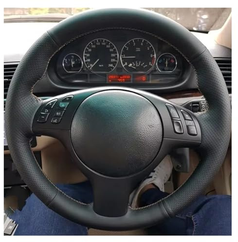 Auto Lenkradbezug Für E46 330i 330Ci E39 540i 525i 530i M3 Custom Car Lenkradgeflechtabdeckung(Light bl)