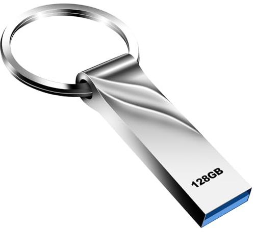 Memoria USB 128GB, Alta Velocidad Pendrive USB 3.0, Mini Pen Drive, Metal Alta Memory Stick para Ordenador, Tableta, Coche y TV