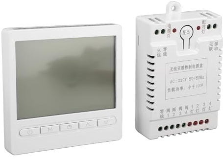 Chiyyak Trådlös Termostat, LCD-temperaturkontroll med Bakgrundsbelysningsskärm, för Fläktar Växthusdjursskötsel