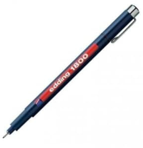 edding 1800 Präzisionsfeinschreiber - schwarz - 1 Stift - Linienbreite 0,7 mm - Fineliner zum präzisen Schreiben und Skizzieren - feine, metallgefasste Spitze - Lineal- und schablonengeeignet