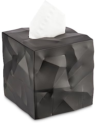 Essey Taschentücherbox Wipy Cube I, schwarz, Tuchspender im skandinavischen Design, quadratische Taschentuch Box, perfekte Deko Box für Taschentücher, Maße 13x13x13 cm, ideal für Bad & Wohnzimmer