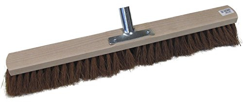 SCOPA CON SETOLE IN FIBRA DI COCCO e legno corpo | manico in metallo titolare | 60 cm | senza manico
