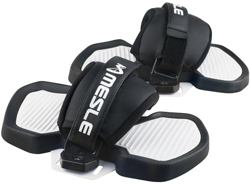 MESLE Wake- & Kiteboardbindung ProGrip 2, One-Size Universalgröße, Sandalen Straps für Wakeboard Kiteboard, schwarz Weiss