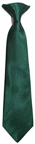 L&L® Satin Clip On Tie for Boys Children School Kids Wedding Prom Uniform (Dark green)