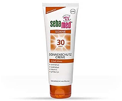 Sebamed Sonnenschutzcreme mit Lichtschutzfaktor 30, täglicher wasserfester Sonnenschutz mit dem pH-Wert 5,5, für das Gesicht, MADE in Germany, ohne Mikroplastik,75 ml