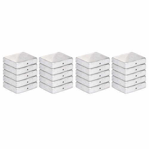 20x capuchon de poteau pyramidal 91 x 91 mm – acier galvanisé à chaud, résistant aux intempéries – pour poteaux en bois 90 x 90 mm – trous de fixation inclus