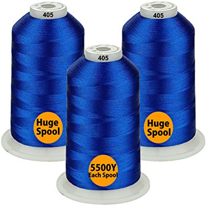 Simthread - 26 Auswahlen – Sortiert Farben Packungen von Polyester-Stickmaschinengarn, riesige Spule 5500Y für alle Zwecke, Nähmaschinen, Blau
