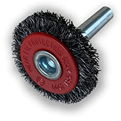 Kibros Brosse rot. circ. acier souple Ø 30 mm 8 mm 1 rang tige | Pour perceuse ou visseuse à mandrin, fil acier souple Ø 0,20 mm, brossage décapage délicat.
