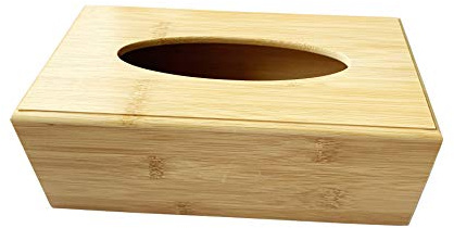 Natural Bamboo Wooden Tissue Dispenser Box Rectangle Tissue Holder Standard Tissue Box Cover - Large Wipe Dispenser Wet Wipe Case Baby Wipe Holder - Napkin Holder for Table