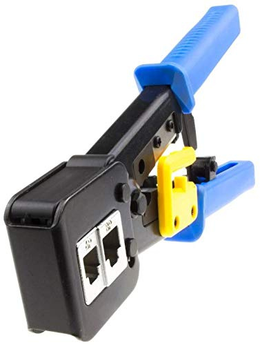 Pace Professional Rapid Fit RJ45 EZ Crimp Tool for CAT5/6 RH11/RJ12, Blue, Yellow, White, Metal, Plastic