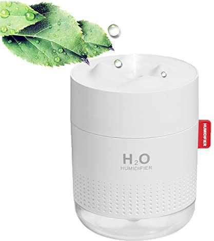 Plants Humidifier , Silent Portable Humildifier , 500ML Quiet Air Humidifier with Two Adjustable Mist Mode and with Night Light , Waterless Auto-Off , for Bedroom/Office/Baby Bedroom /Plants