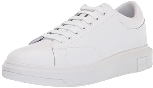 Armani Exchange Hombre Venice con Logotipo en Relieve Zapatillas, Op White, 44 EU