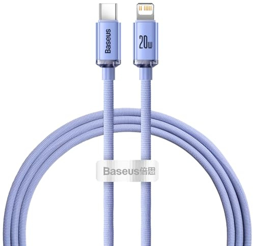 Baseus Apple 20W Rapid Charging Data Cable, 1.2m Nylon Cable, Purple Type-C to iP 20W CAJY000205