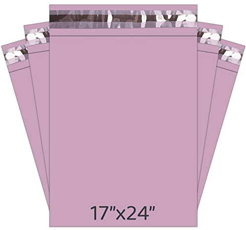 YUNJU Mailing Bags, Strong Large Pink Mailing Postal Postage Bags 17 x 24 Packaging Mailers [Use in Parcel, Delivery, Shipping, Mail, Package] [432mm x 610mm] 30 Pack