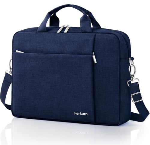 Ferkurn Laptop Bag Case for Women Men, Messenger Briefcase Computer Bag with Shoulder Compatible with Macbook Pro/Air, XPS Latitude, HP Pavilion, ASUS, Acer, Samsung, Blue, 14 Inch