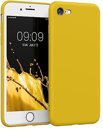 kwmobile Handyhülle für Apple iPhone SE (2022) / SE (2020) / 8/7 Hülle - weiches Handy Silikon Case - Schutzhülle Cover - Strahlend Gelb