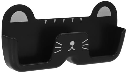Levemolo Wandmontierter Brillenorganizer aus Pp, Schwarz, Katzenförmig