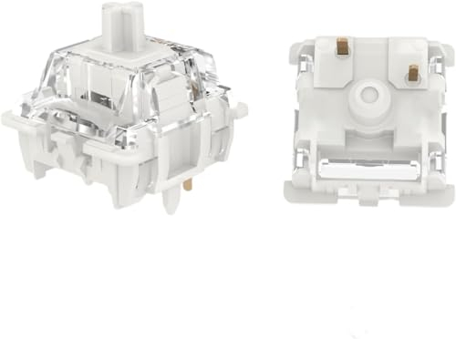 Gateron G Pro 3.0 weißer vorgeschmierter 3-poliger Linearschalter, kompatibel mit mechanischen MX-Tastaturschaltern (weißer,90 Stück)