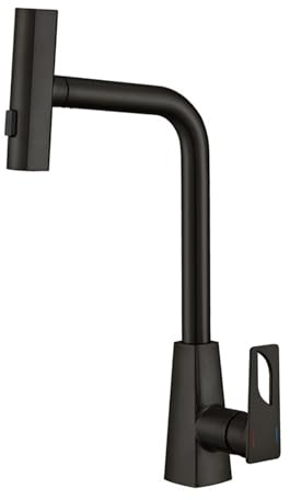 XJTNLB Rubinetto a Cascata per Cucina Miscelatore Cucina con Doccetta Estraibile Rotante Rubinetteria Cucina con 4 Modelli,Nero