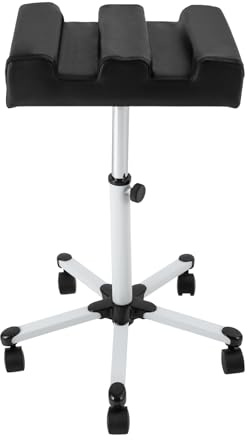 Verstellbarer Fußpflegehocker mit 5 Universalrollen Höheneinstellung 50-70cm Schwarz Moderner Stil für Pediküre und Maniküre