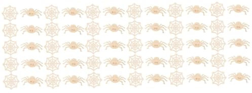 Operitacx 60stücke Halloween Holzscheiben Mit Spiderweb Und Spinnen Unvollendete Holzornamente Für Kreative Bastelprojekte Für Dekorationen Kinderhandwerk Und Halloween-feiern