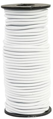 Corda Elastica Bianco 4 mm X 30 m, Corde Elastiche Cavo Elastico Marino Corda Gomma per Teloni, Bagagli, Campeggio, Kayak, Lacci per Scarpe, Progetti Fai Da Te (Bianco, 4MM X30M)