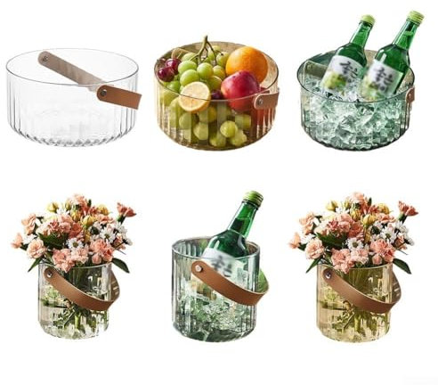 Schlichter Eiskübel für Partys und Grillabende, perfekt für Wein und mehr (Transparent M)