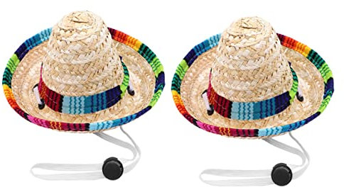BELLIFFY 2stücke Mini Sombrero Hundehut Für Kleine Haustiere Verstellbare Und Bequeme Kopfbedeckung Dekoration Für Partys Und Besondere Anlässe
