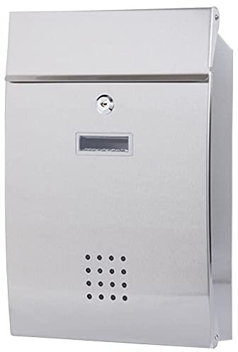 Cassetta delle lettere da parete in acciaio inox con finestra di visualizzazione, resistente alle intemperie, design nordico, facile installazione, include accessori per la conservazione dei pacchi.