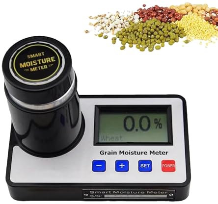 Misuratore di umidità per cereali, scanner misuratore di umidità non invasivo, intervallo di misurazione 3-40%, per caffè, riso, grano, 19 tipi di test di umidità per cereali