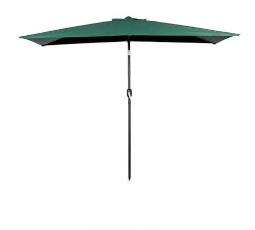 YAVYAV 250×130cm Ombrelloni Da Giardino Con Sollevamento, Ombrellone Da Esterno Semi-rettangolare, Contro Un Muro, Per Patio, Balcone, Giardino, Terrazza(Dark green)