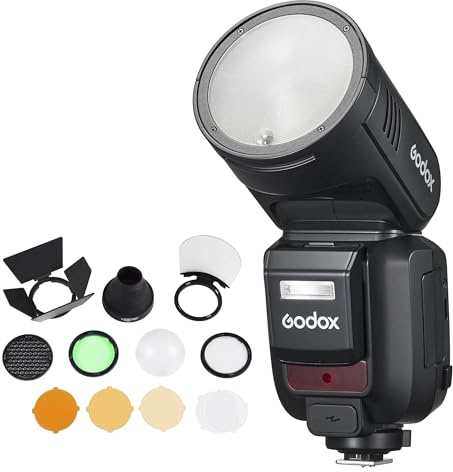 Godox V100 High-Power On-Camera Flash Speedlite with AK-R1 Accessory Kit (Compatible With Olympus/Panasonic)
